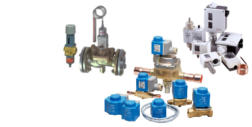 Danfoss pressure controlled water valves types WVFM, WVFX and WVS are used 